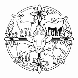 4 leaf clover with farm animals