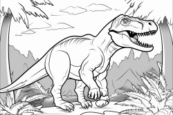 trex roaming in the jungle