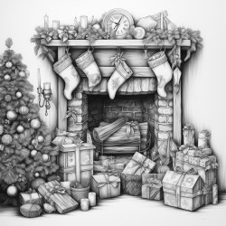 christmas gifts by the fire
