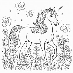 unicorn in a garden
