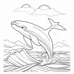 a blue whale jumping out of the water