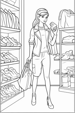 cougar shopping at clothing store