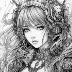 anime girl dark goth steampunk
