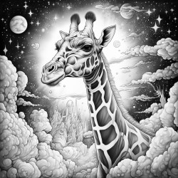 giraffe in space