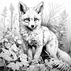 realistic fox in a forest shaking its paw