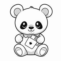 baby panda holding playing card 7 spade