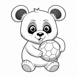 panda playing with ball