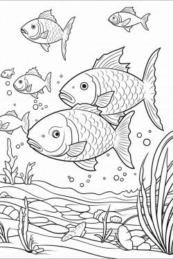 multiple fish under water in a river