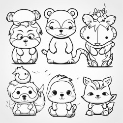 cover colouring book cute animals