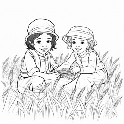 black hebrew children playing in the wheat field