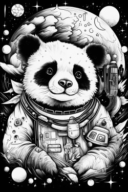 panda in space
