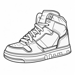 a vintagestyle leather basketball shoe with a cracked sole
