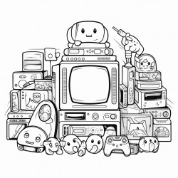 kawaii style gamer theme