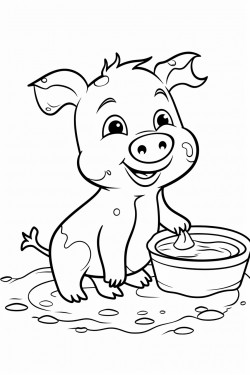 a little piggy playing in the mud