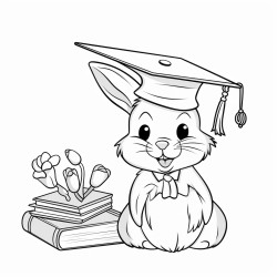 graduation hat with bunny ears on it and a pot of honey next to it