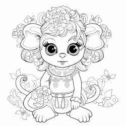 baby monkey in a dress