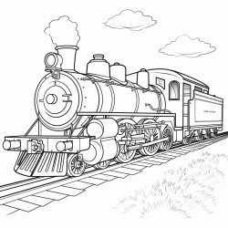 steam engine on tracks