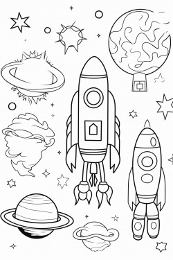 space adventure with rockets planets and friendly aliens