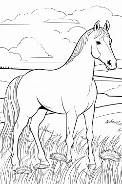 beautiful horse in the prairie