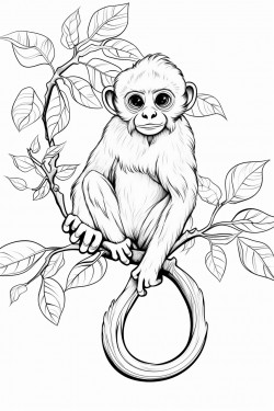 cute monkey on a vine