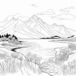 new zeland scene mountain next to a lake