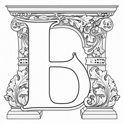 capital english alphabet black and white