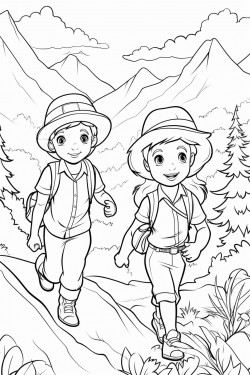 kids hiking on nature trail