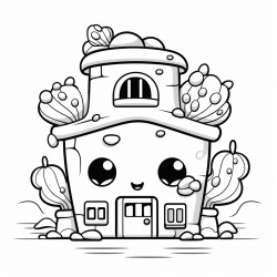 cute kawaii style casita de muecas