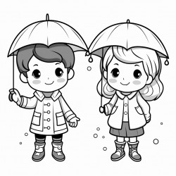 boy girl rain
