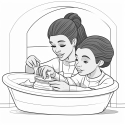 art supplies humanized taking a bath