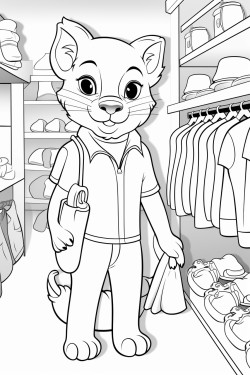 cougar shopping at clothing store
