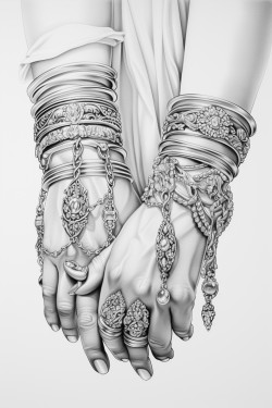 hands with beautiful cool rings
