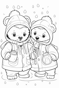cozy bears inside a rainy day