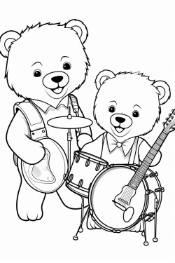 teddy bears that are in a band