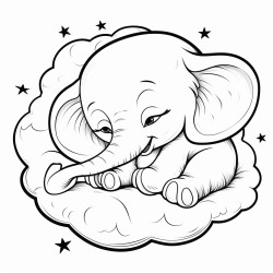 hey baby elephant sleeping on the moon