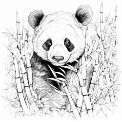 un panda qui mange du bambou