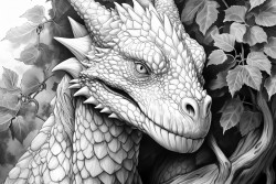 dragon in ivy leaves