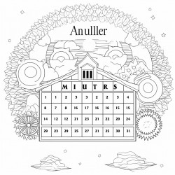 calendar outline for month of august