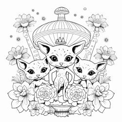 aliens ufo flower cats