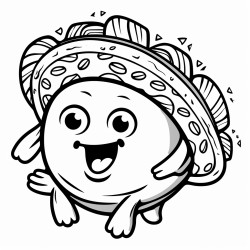 a hotdog eating a taco