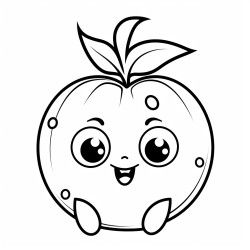 cute cartoon pomegranate with the word patience written under it