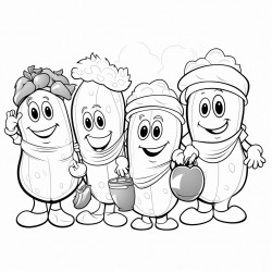 group of pickles trick or treating