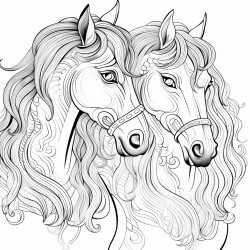 two horses beside each other