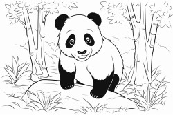 panda isst bltter im wald
