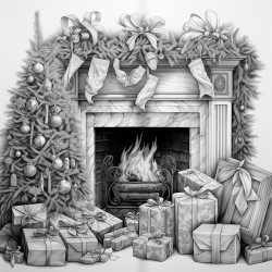 christmas gifts by the fire