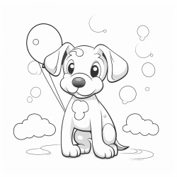 dog balloon animal with circles around  for the background