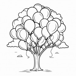balloons on a tree