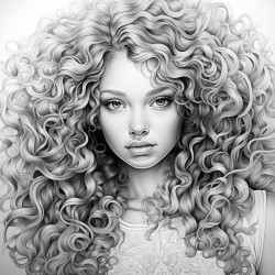 person with curly beautiful hair