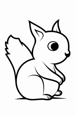simple minimalistic squirrel vector logo style proud