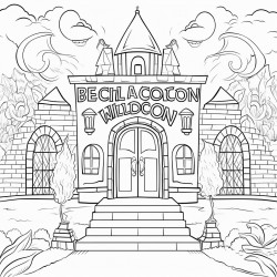 a poster on a wall in a building that says welcome back again